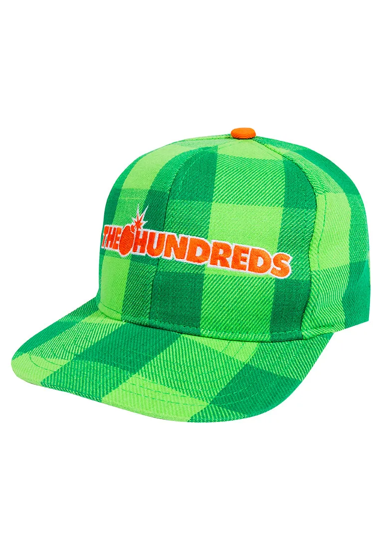The Hundreds Headwear Plaid Bar Logo Snapback Cap Grün
