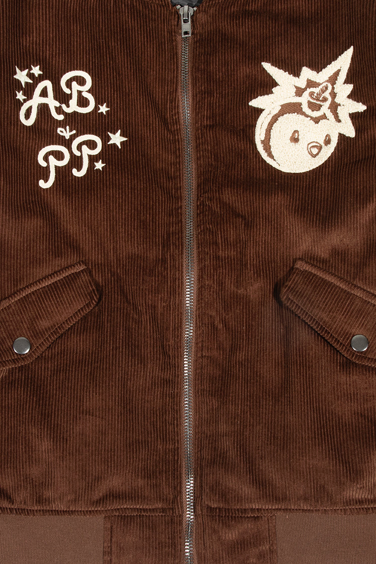 The Hundreds Pudgy Bomber Jacket Bomberjacke Braun Cord