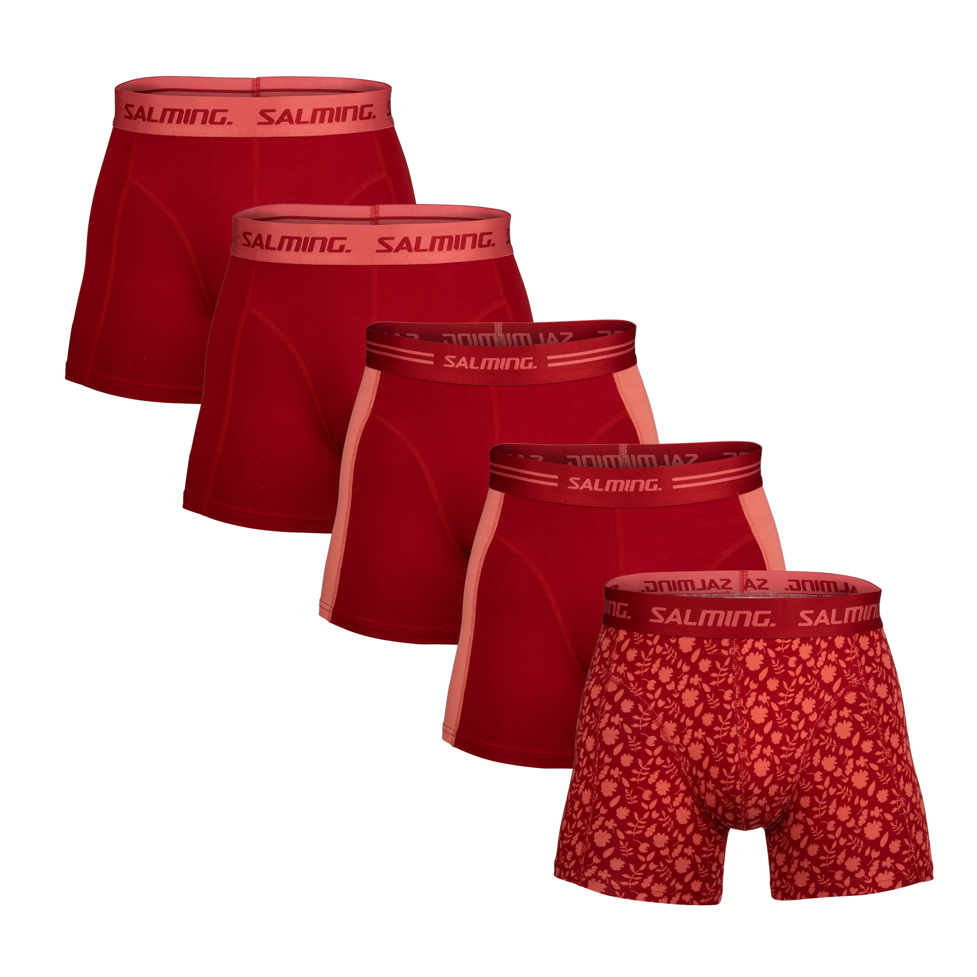 Salming 5-Pack Bamboo Boxer Boxershorts XS Rot