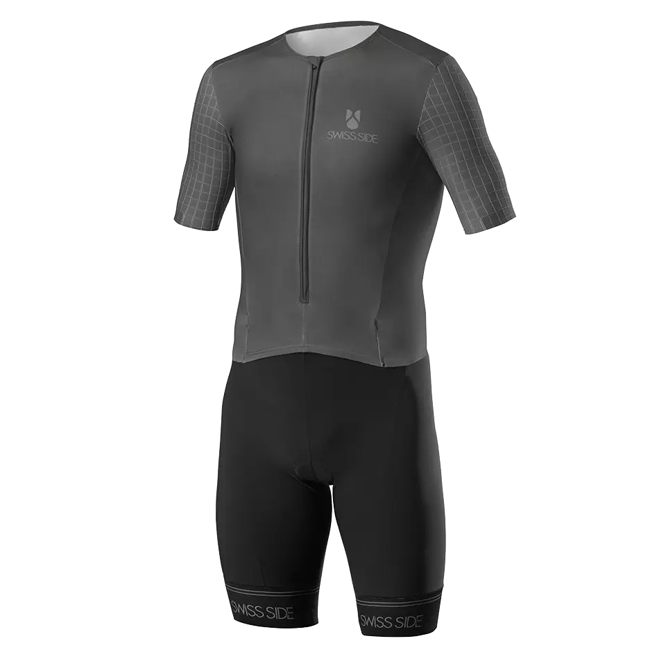 Swiss Side AERO Tri Suit Classic Triathlonanzug Dunkelgrau