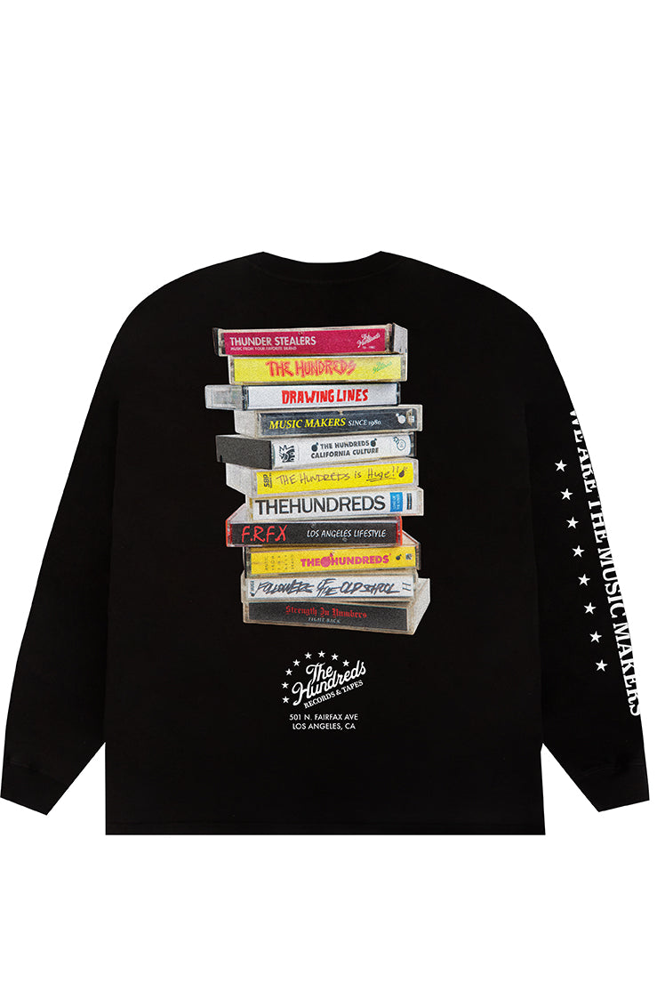 The Hundreds Graphic Tees Cassette LS T-Shirt Schwarz Baumwolle