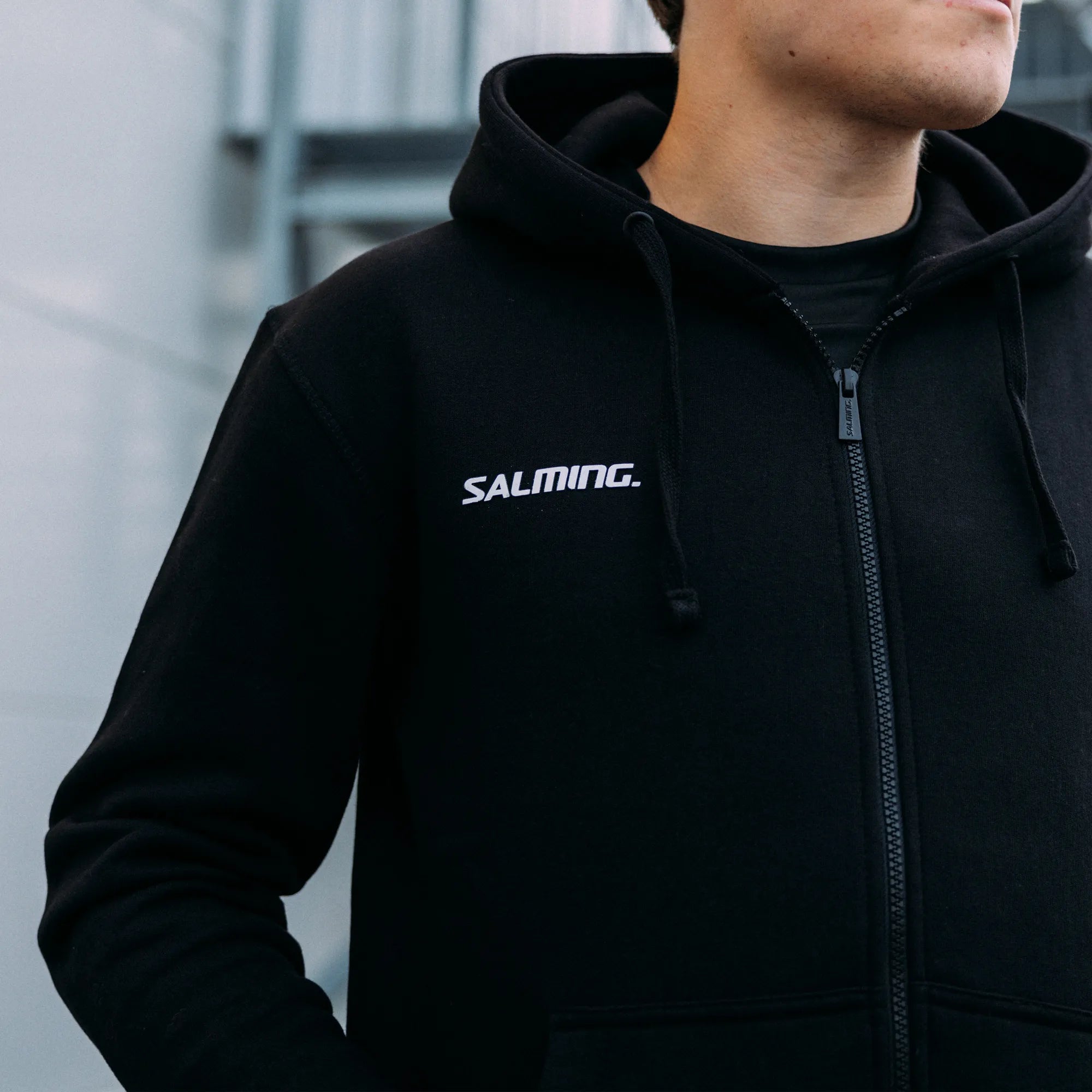 Salming Core Zip Hood Hoodie Baumwolle Größe M Kapuze