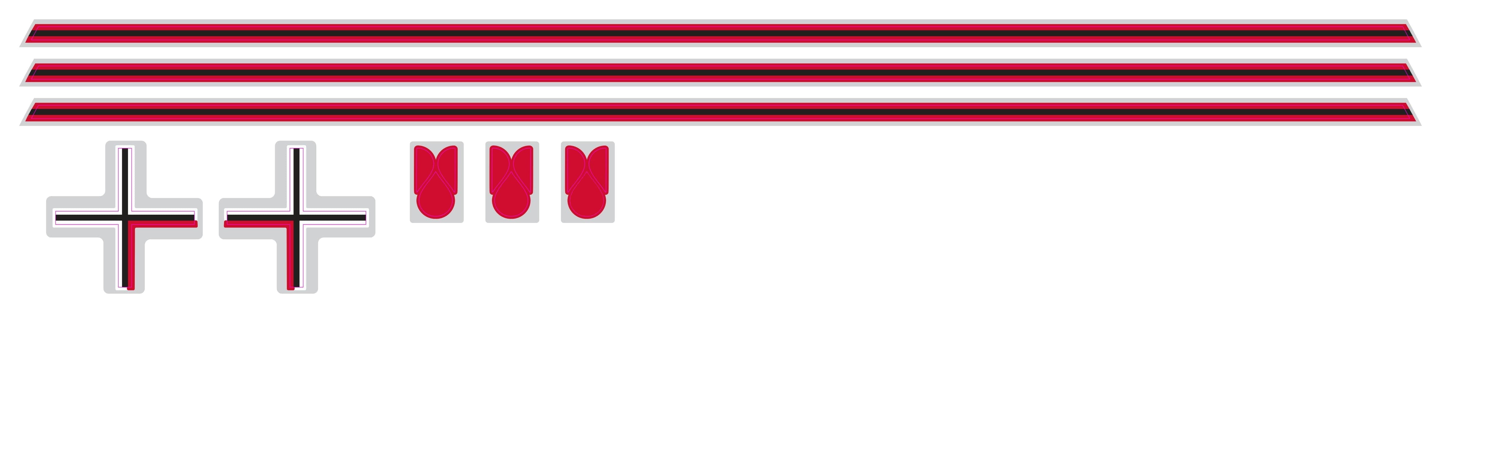 Swiss Side Hadron³ Decals Aufkleber Rot 380