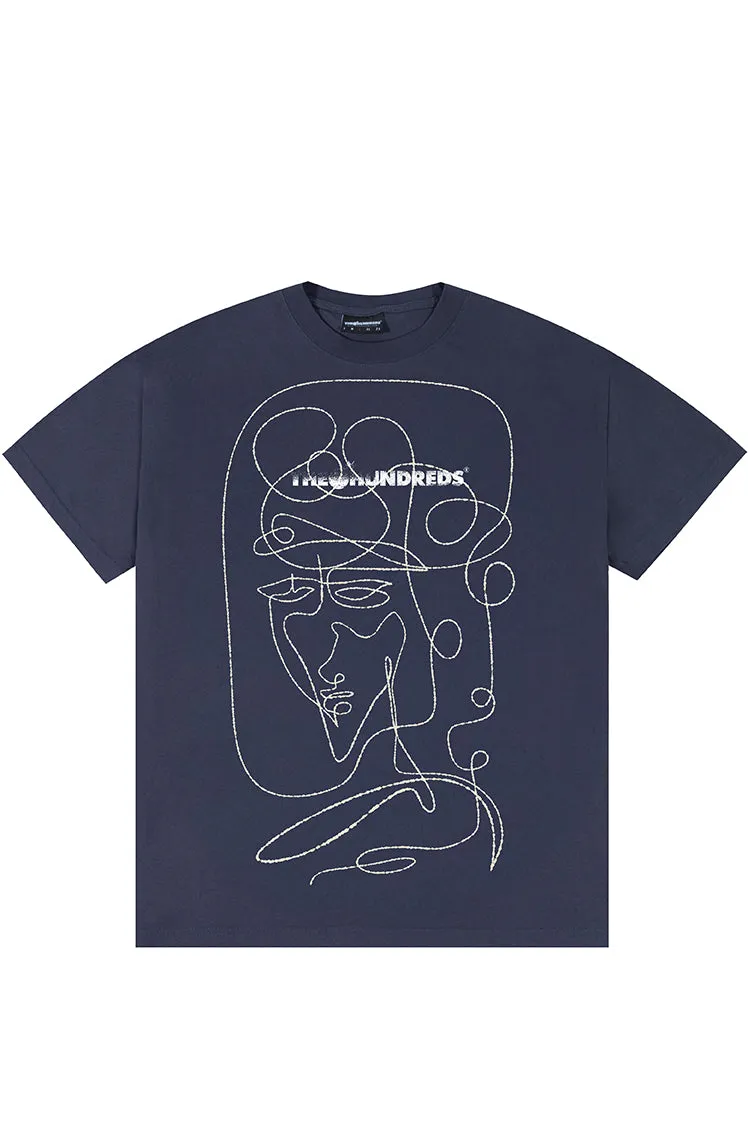 The Hundreds Live in Chaos T-Shirt Navy Baumwolle