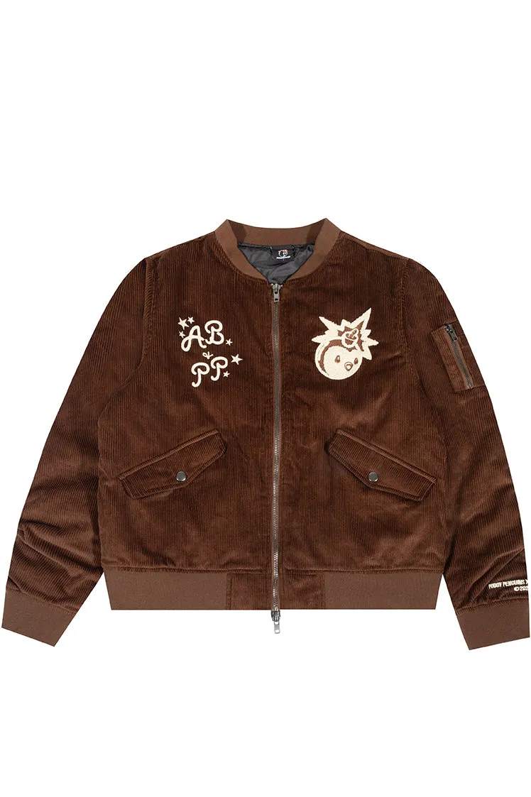 The Hundreds Pudgy Bomber Jacket Bomberjacke Braun Cord
