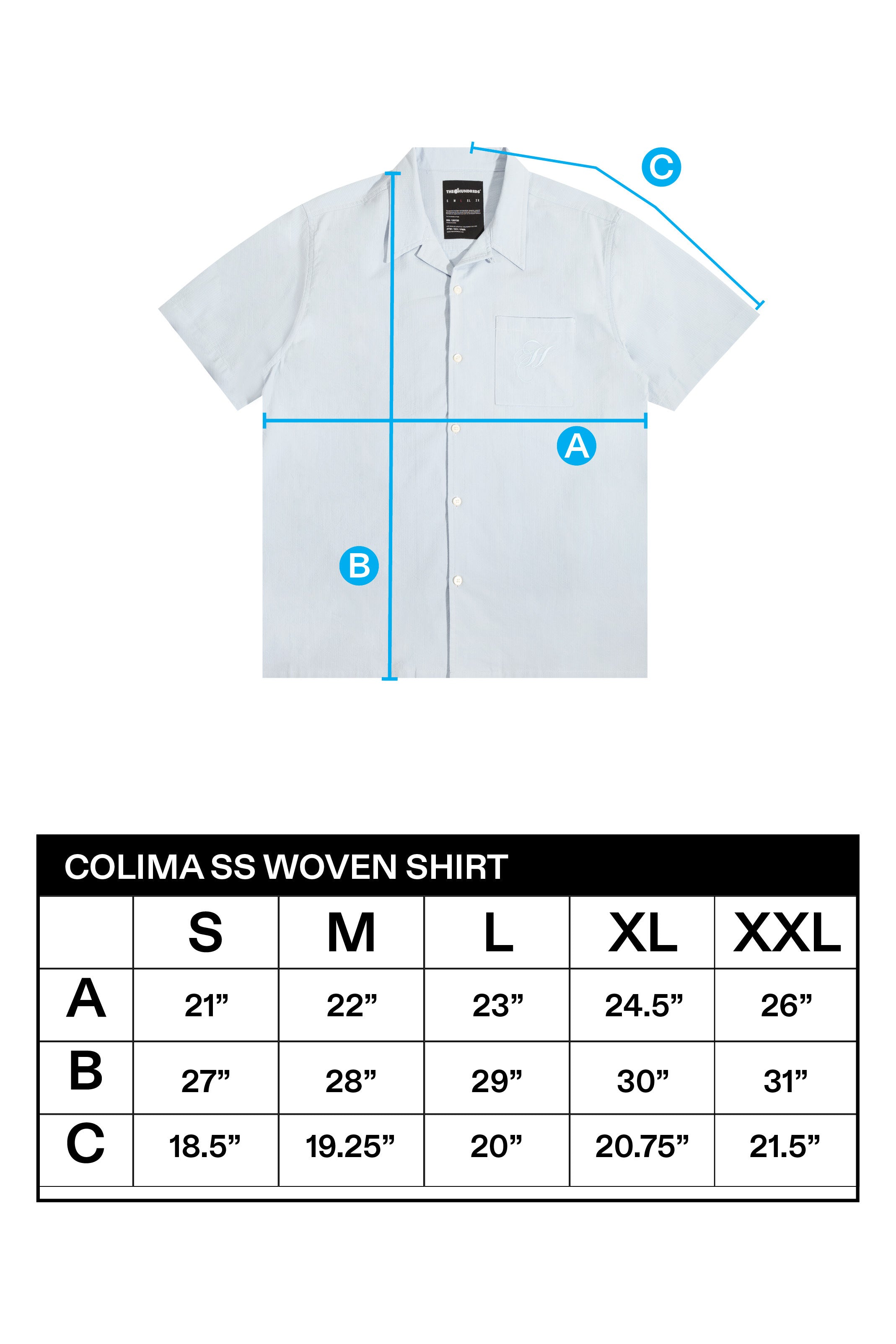 The Hundreds Colima Hemd Baumwolle hellblau L