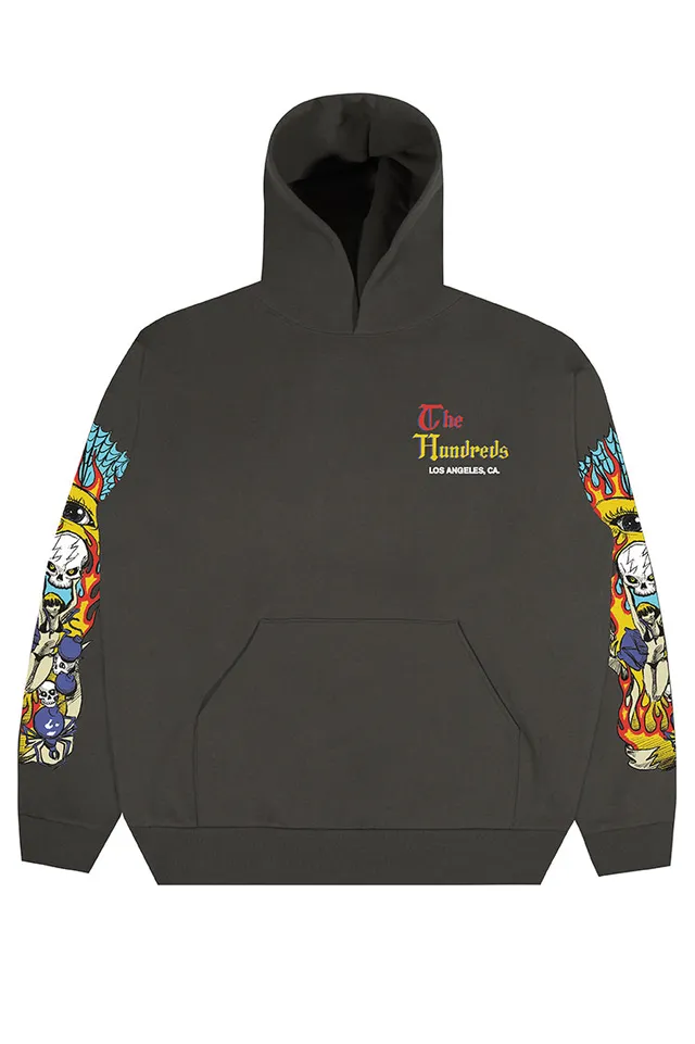 The Hundreds Lifer Pullover Washed Black Hoodie