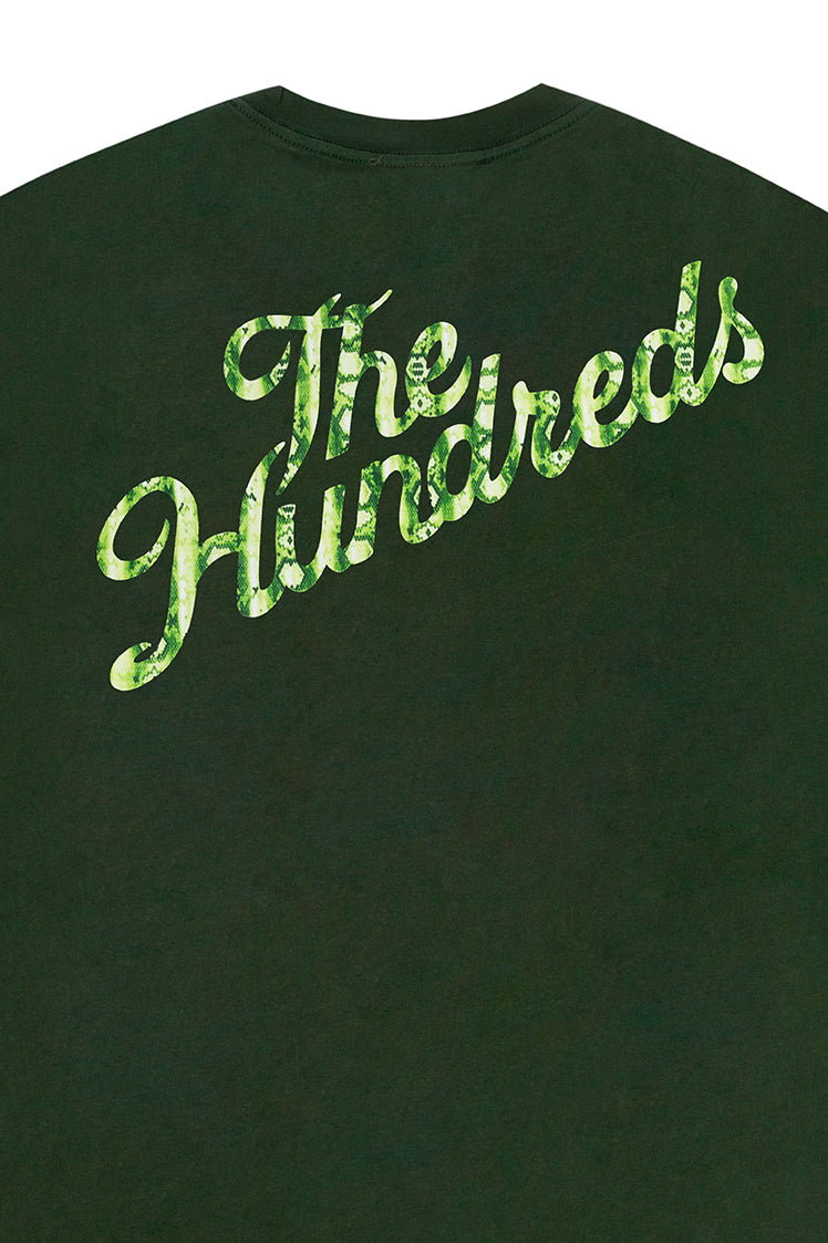 The Hundreds Graphic Tees Snake Slant T-Shirt Grün Baumwolle