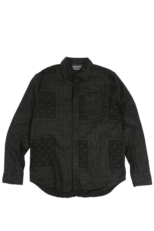 The Hundreds Shirts Paisley LS Button-Up Hemd schwarz L