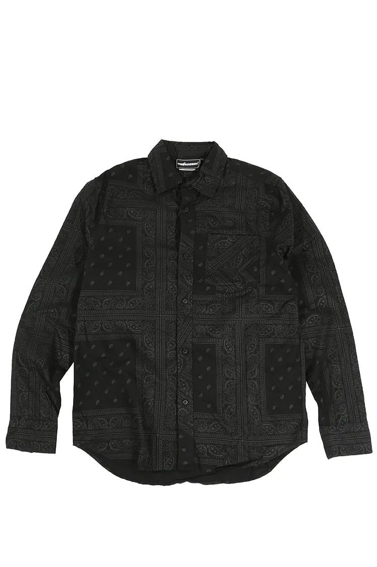 The Hundreds Shirts Paisley LS Button-Up Hemd schwarz L
